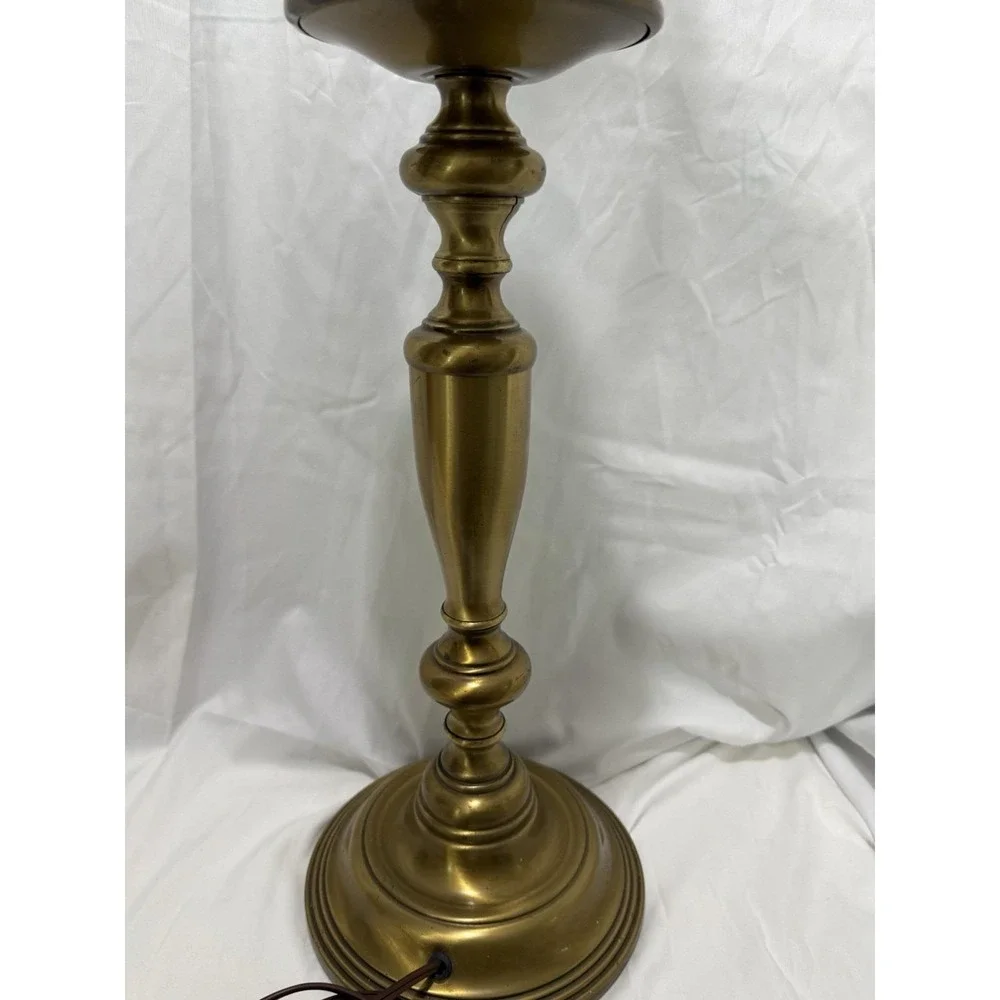 Vintage Mid Century Modern Brass‎ Table Lamp Works 32
